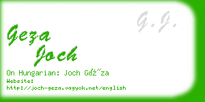 geza joch business card